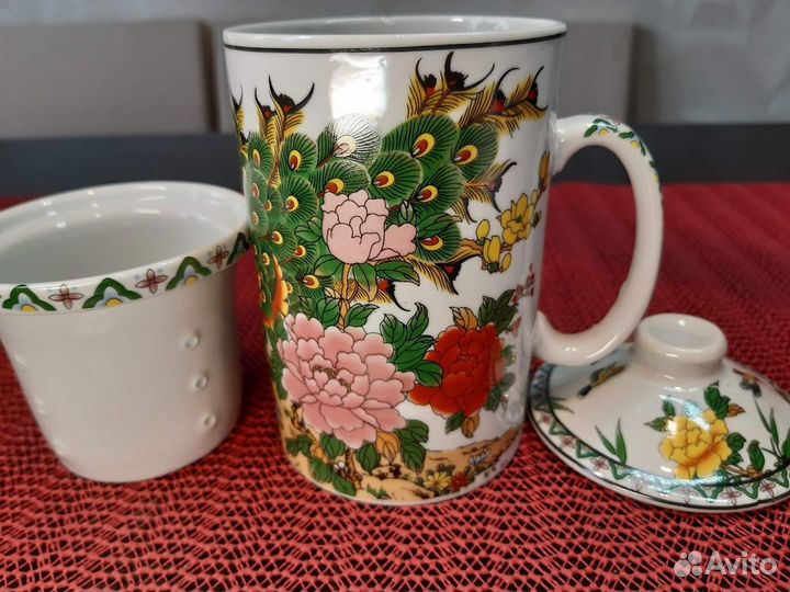 Кружки с керамическим ситом и крышкой