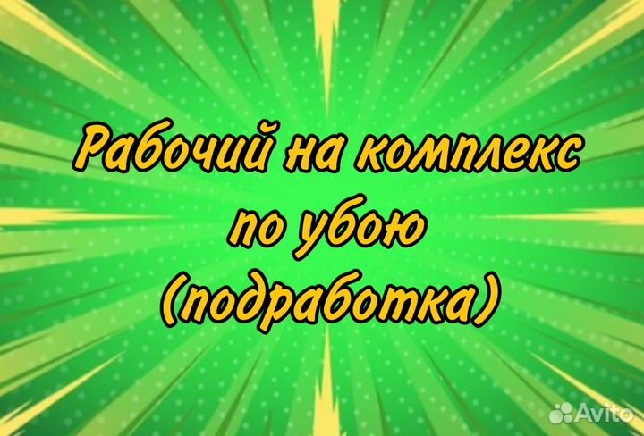 Рабочий на комплекс по убою(подработа)