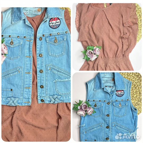 Пакет летних фирменных вещей для девочки 146-152