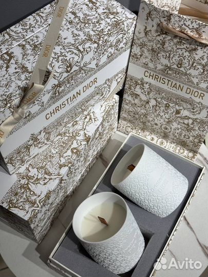 Dior набор свечей в подарочной коробке и пакете