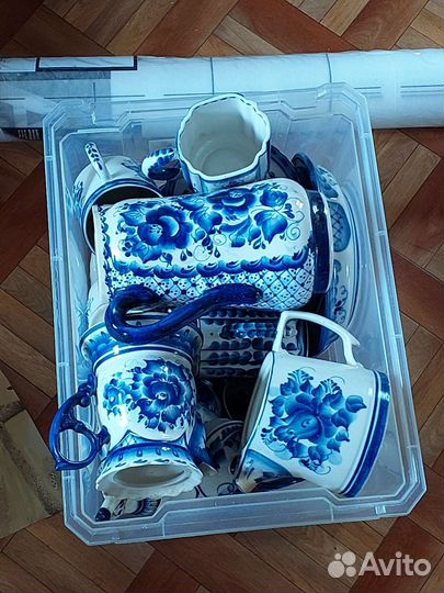 Набор посуды гжель