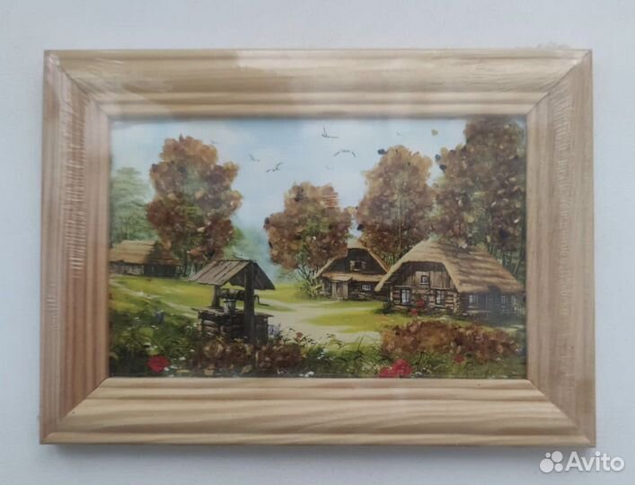 Картина с янтарем