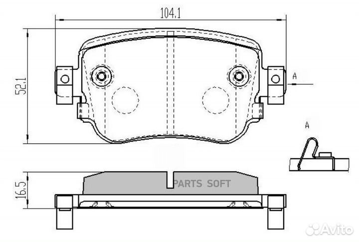 Barnett VV101 Комплект задних тормозных колодок, д