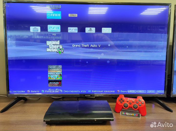 Прошитая PS3 Super Slim 500GB + крутые игры