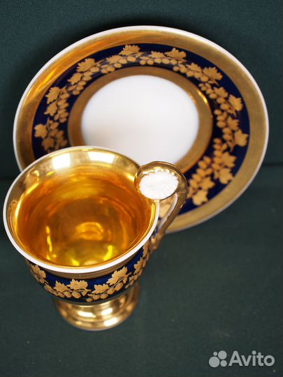 Антикварная фарфоровая кофейная пара. Европа