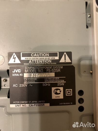 Музыкальный центр JVC FS-SD5R- Акустическаясистема