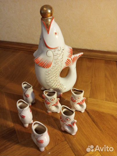 Графин и рюмки Рыбки пр-во СССР