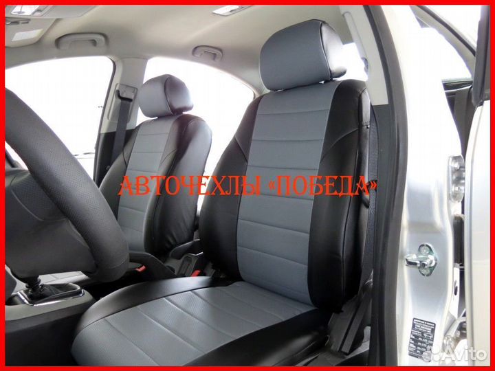 Чехлы Chevrolet Cruze из экокожи чёрно-серые Класс