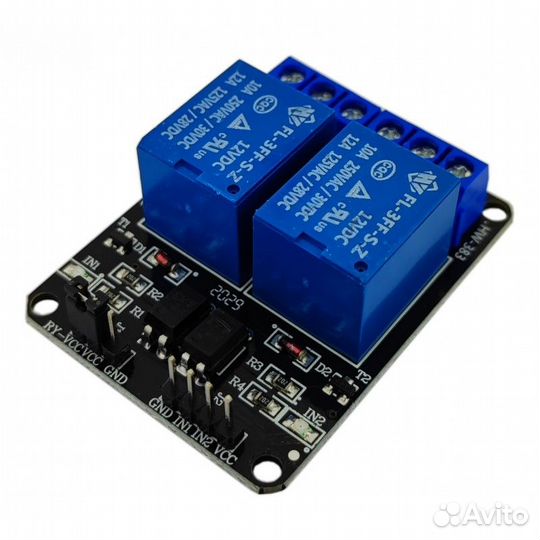 Модуль реле 12В 2-канала электромеханическое