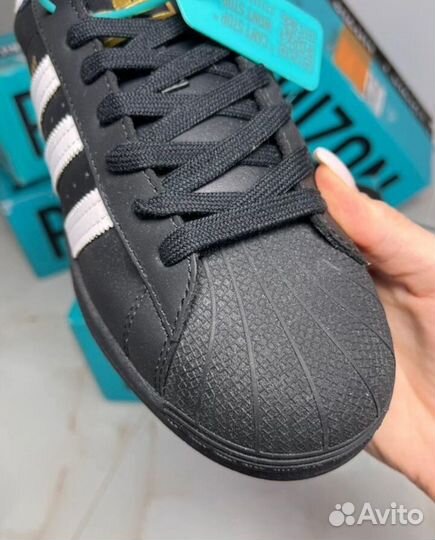 Кроссовки adidas superstar черные 36-45