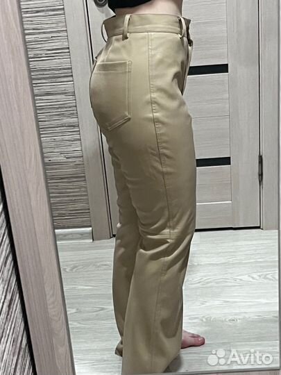 Брюки кожаные бежевые Love republic 46р