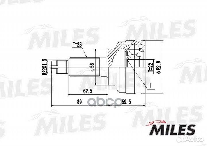 ШРУС mazda 626 1.8 97- нар. ga20226 Miles