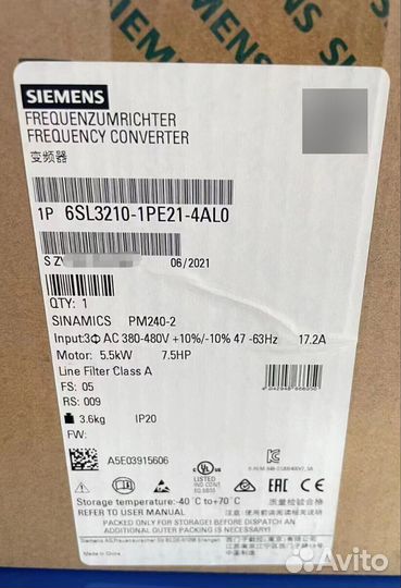 Siemens 6SL3210-1PE21-4AL0 новый 1шт в коробке 6SL3 210-1PE21-4AL0 ускоренная доставка