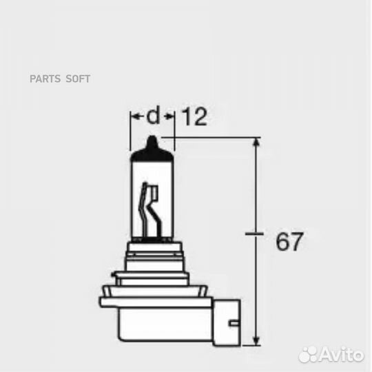 Лампа г/с H11 (55W) PGJ19-2 блистер 12V 64211-01B 4008321171252 osram 6421101B