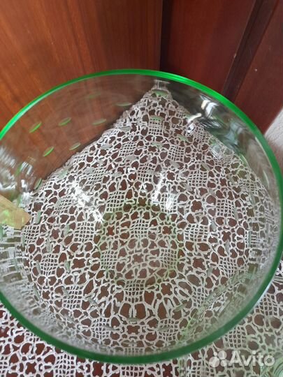 Цветное стекло компотница гдр 60-ые