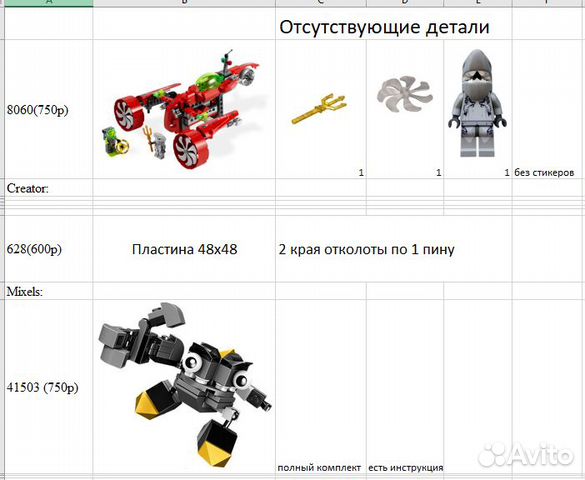Наборы Lego