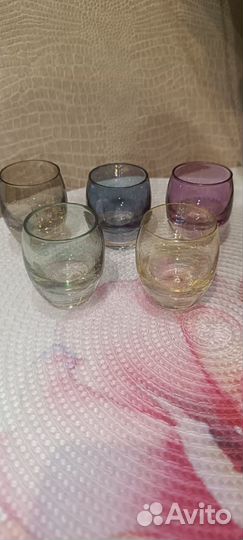 Набор коньячных стопок из цветного стекла