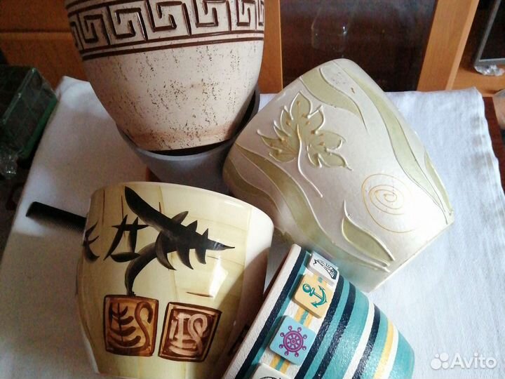 Керамические горшки для цветов бу