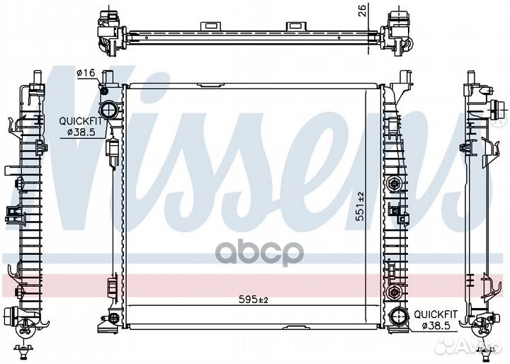 Радиатор двс W166 ML/GL 67188 Nissens