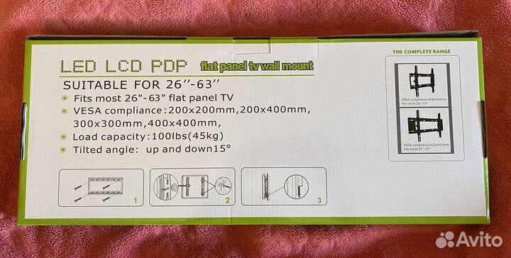 Кронштейн крепление новое наклонное до 45 кг