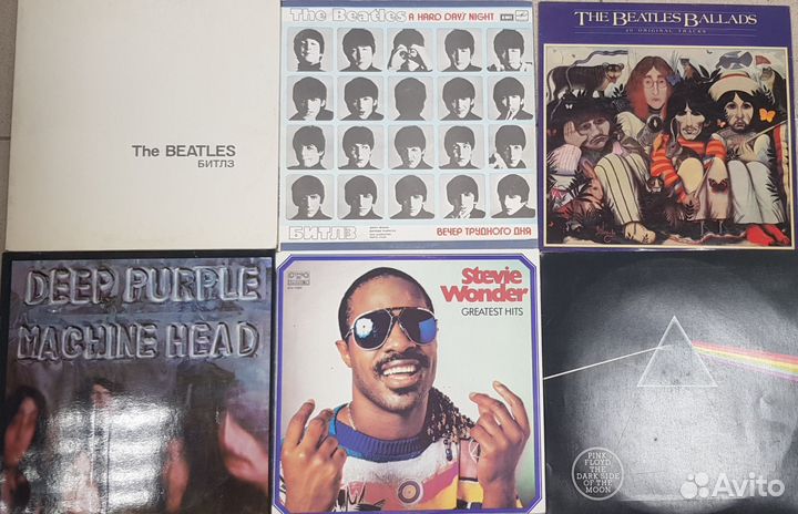 Виниловые пластинки Beatles, Кино, Deep Purple др