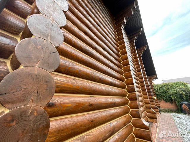 Шлифовка деревянного дома (Покраска + Теплый шов)