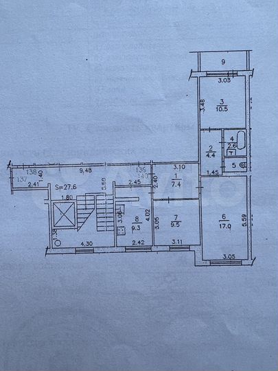 3-к. квартира, 63 м², 5/10 эт.