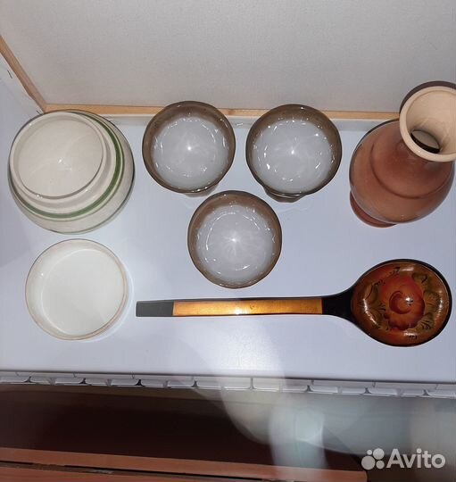 Креманки пзхк, половник хохлома, ваза керамическач