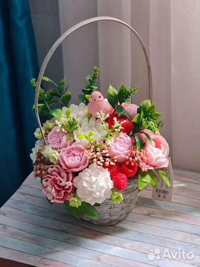 Букет пионов из мыла