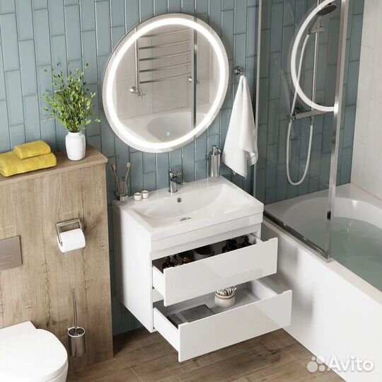 Тумба для ванной Сантельмо 80 70 60 с раковиной