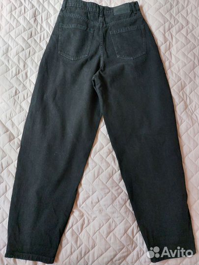 Джинсы бананы женские чёрные S