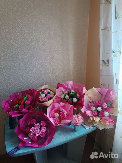 Букет роз из мыла