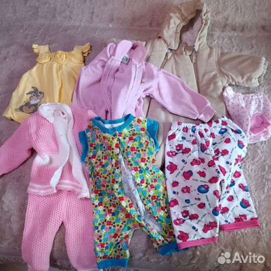 Детские вещи пакетом от 0 до года для девочки