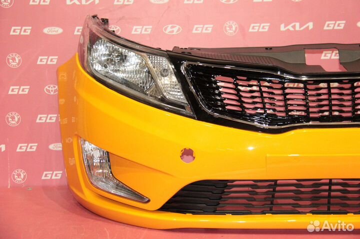 Бампер передний желтый такси Kia Rio 3 2011 - 2015