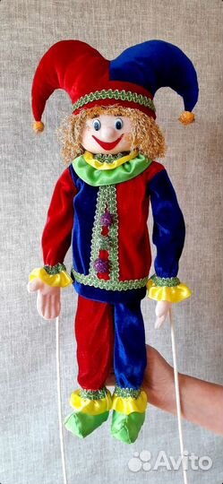 Кукла тростевая (Скоморох) для кукольного театра