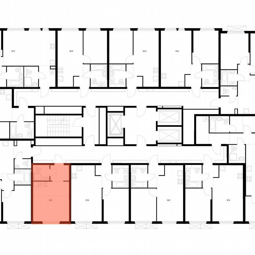 Квартира-студия, 23,7 м², 24/25 эт.