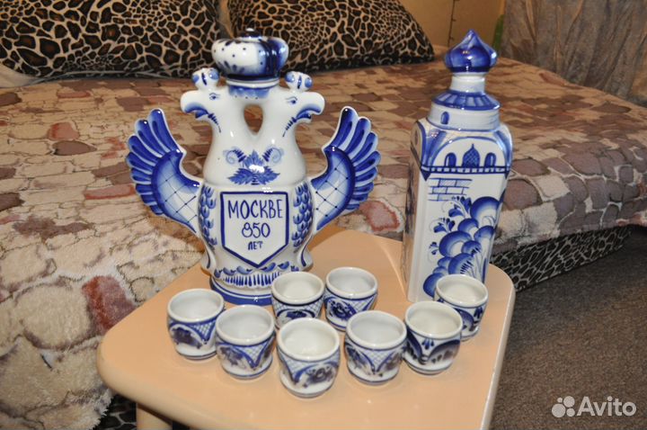 Гжель Набор посуды 850 лет Москве 