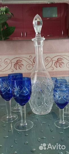 Графин хрустальный СССР с рюмками