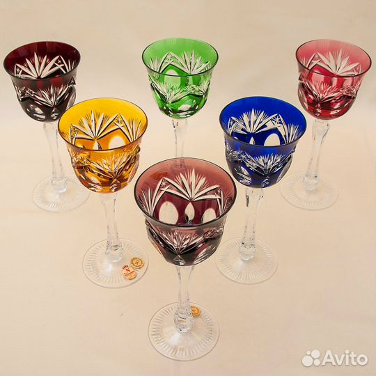 Nachtmann Шесть Бокалов для вина Цветной Хрусталь