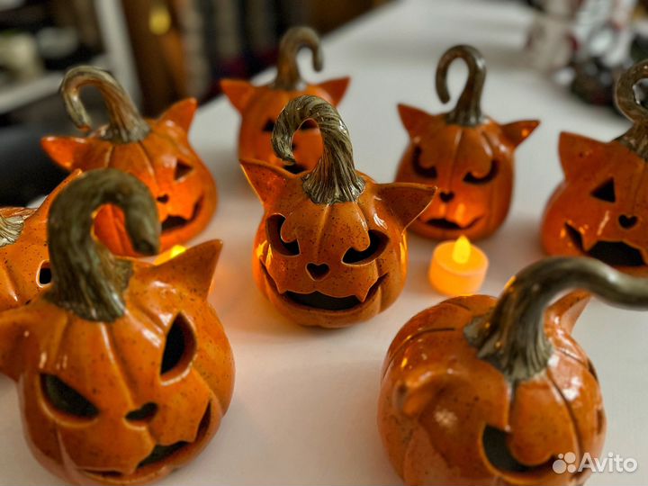 Котыковка кот + тыква + светильник