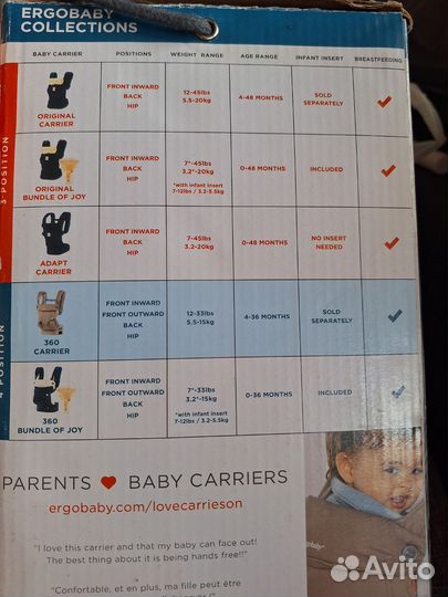 Эргорюкзак ergobaby 360