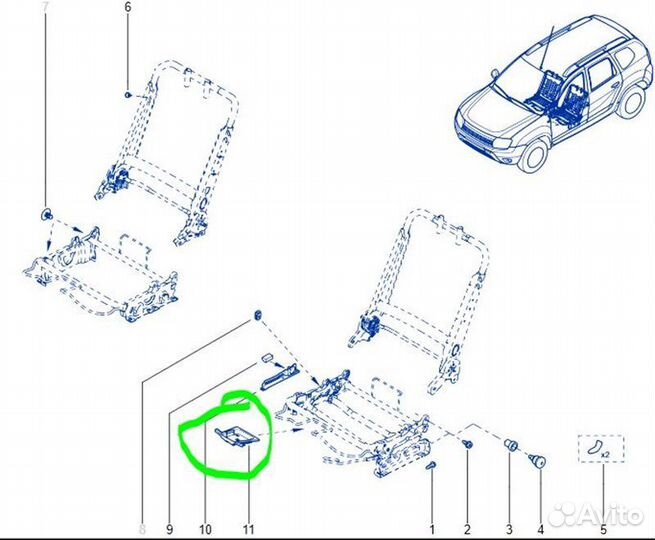 Кронштейн Renault Duster F4R 2014