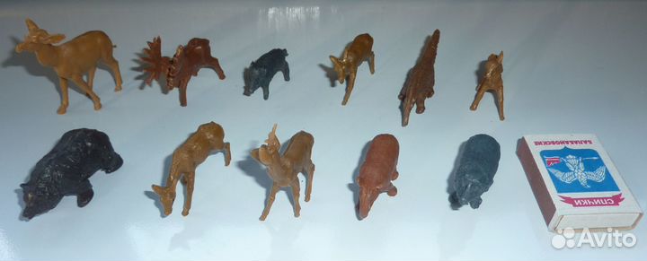 Фигурки лесных зверей. Целлулоид, СССР