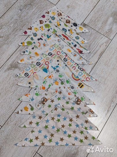 10 Слюнявчиков нагрудник хлопок