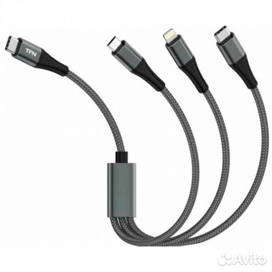 Кабель 3 в 1 1.2m TFN C-3IN1-usbc-GR с #391982