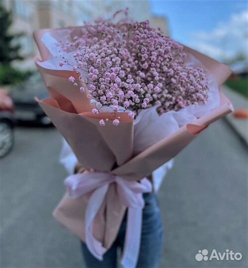 WOW-Букеты из Цветной Гипсофилы