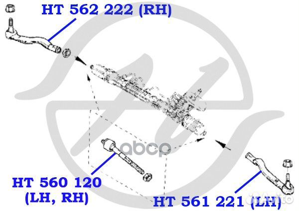 Наконечник рул.тяги лев. ht561221 Hanse