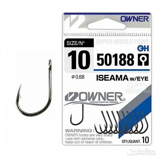 Owner Крючок Iseama w/eue BC №9 10шт