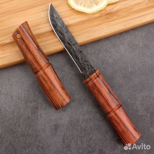 Нож туристический коричневый бамбук-zjd-16