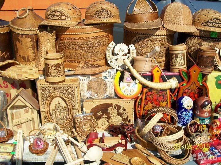 Большая овальная шкатулка Россия из Бересты для ук